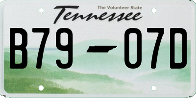TN license plate B7907D