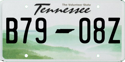 TN license plate B7908Z