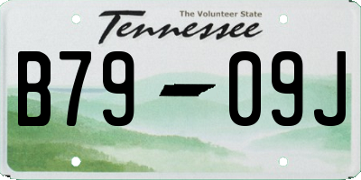TN license plate B7909J