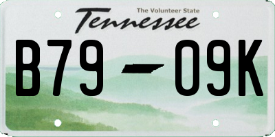 TN license plate B7909K