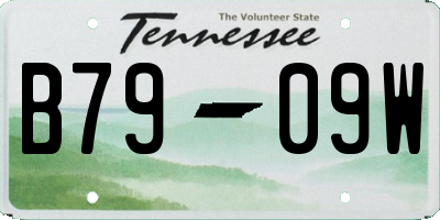TN license plate B7909W