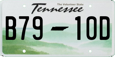 TN license plate B7910D
