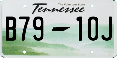 TN license plate B7910J