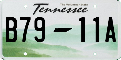 TN license plate B7911A