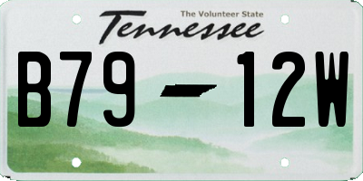 TN license plate B7912W