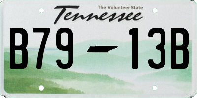 TN license plate B7913B