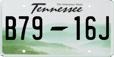 TN license plate B7916J
