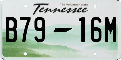 TN license plate B7916M