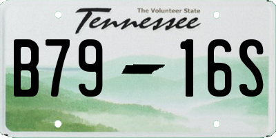 TN license plate B7916S