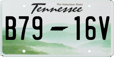 TN license plate B7916V