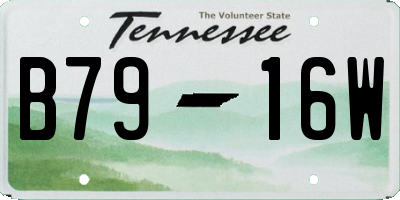 TN license plate B7916W