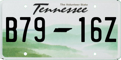 TN license plate B7916Z