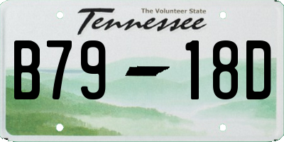 TN license plate B7918D