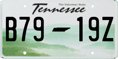 TN license plate B7919Z