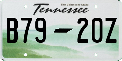 TN license plate B7920Z