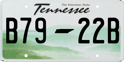 TN license plate B7922B
