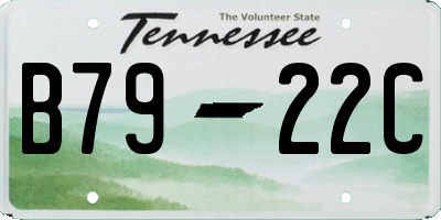 TN license plate B7922C