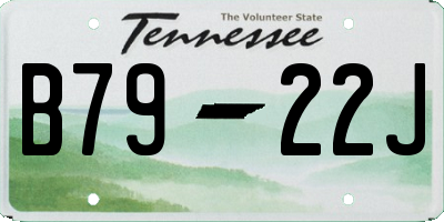 TN license plate B7922J