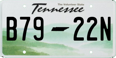 TN license plate B7922N