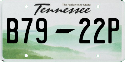 TN license plate B7922P