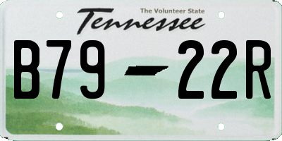 TN license plate B7922R