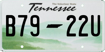 TN license plate B7922U