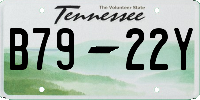 TN license plate B7922Y