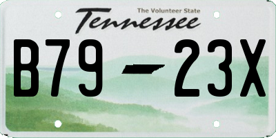 TN license plate B7923X