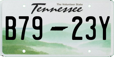 TN license plate B7923Y