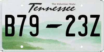 TN license plate B7923Z