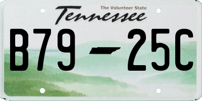 TN license plate B7925C