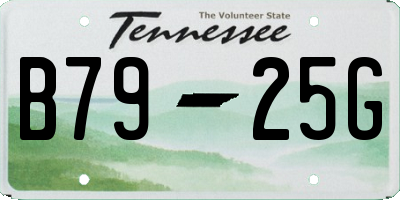 TN license plate B7925G