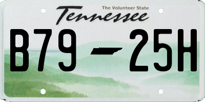 TN license plate B7925H