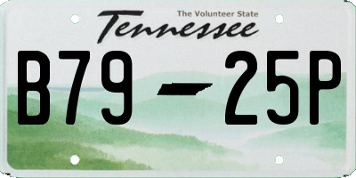 TN license plate B7925P