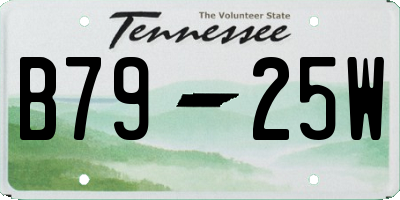 TN license plate B7925W