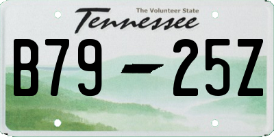 TN license plate B7925Z