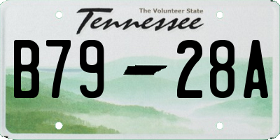 TN license plate B7928A