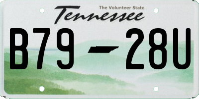 TN license plate B7928U