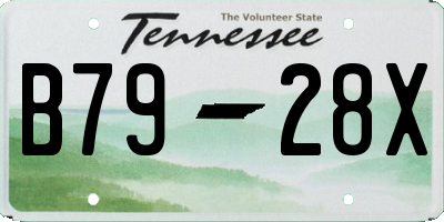 TN license plate B7928X