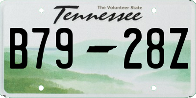 TN license plate B7928Z