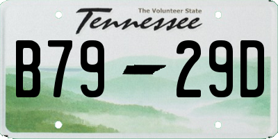 TN license plate B7929D