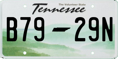 TN license plate B7929N