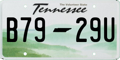 TN license plate B7929U