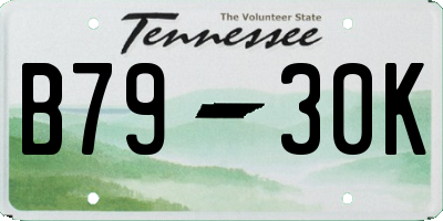 TN license plate B7930K