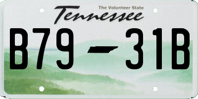 TN license plate B7931B