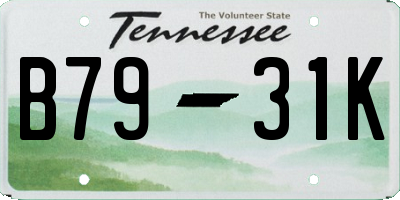 TN license plate B7931K