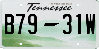 TN license plate B7931W