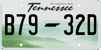 TN license plate B7932D