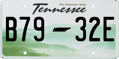 TN license plate B7932E
