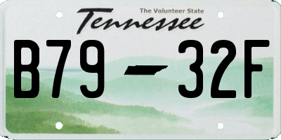 TN license plate B7932F
